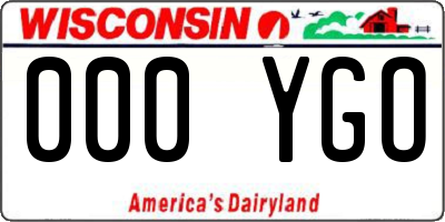 WI license plate 000YGO