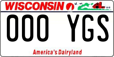 WI license plate 000YGS