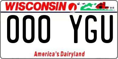 WI license plate 000YGU