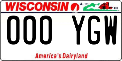 WI license plate 000YGW