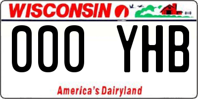 WI license plate 000YHB