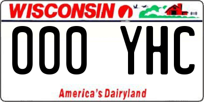 WI license plate 000YHC