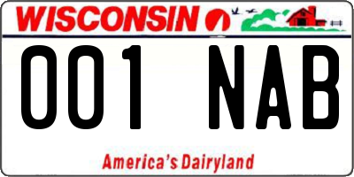 WI license plate 001NAB