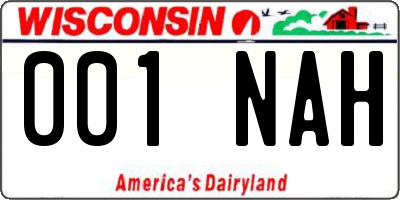 WI license plate 001NAH