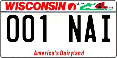 WI license plate 001NAI