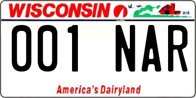 WI license plate 001NAR