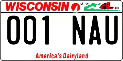 WI license plate 001NAU