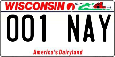 WI license plate 001NAY