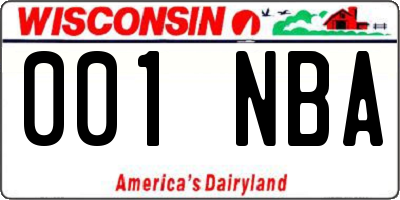 WI license plate 001NBA