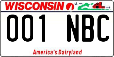 WI license plate 001NBC