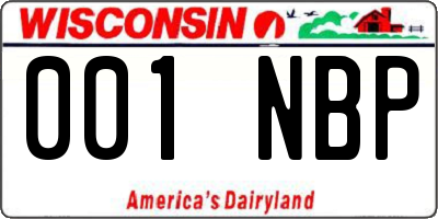 WI license plate 001NBP
