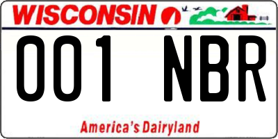 WI license plate 001NBR