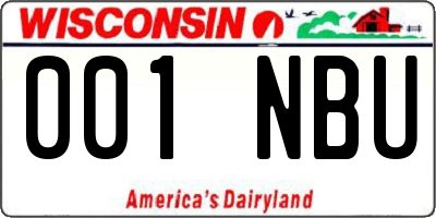 WI license plate 001NBU