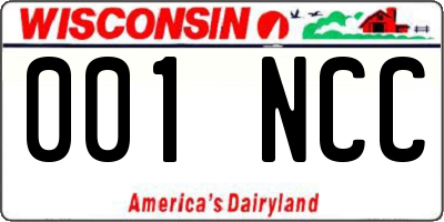 WI license plate 001NCC