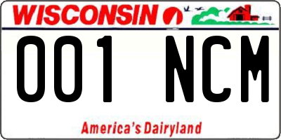 WI license plate 001NCM