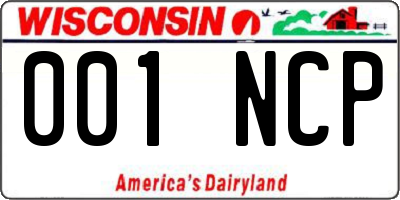 WI license plate 001NCP