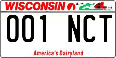 WI license plate 001NCT