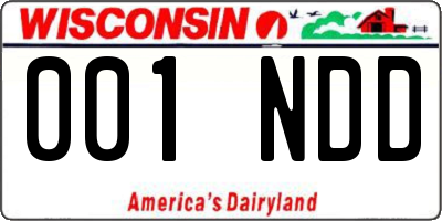 WI license plate 001NDD