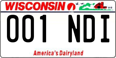 WI license plate 001NDI