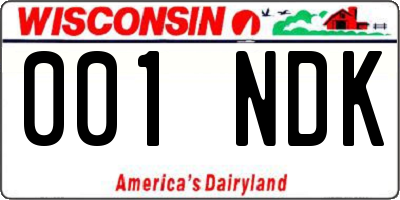 WI license plate 001NDK