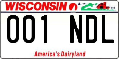 WI license plate 001NDL