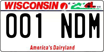 WI license plate 001NDM