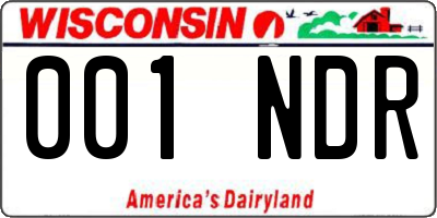 WI license plate 001NDR