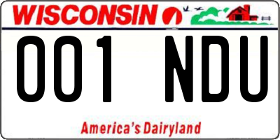 WI license plate 001NDU