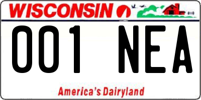 WI license plate 001NEA