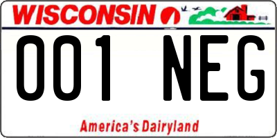 WI license plate 001NEG