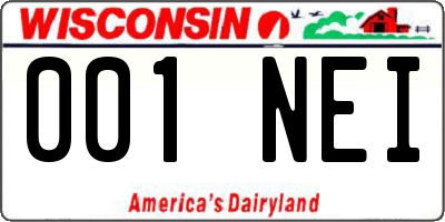 WI license plate 001NEI