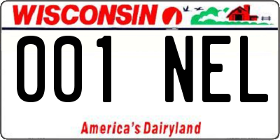 WI license plate 001NEL