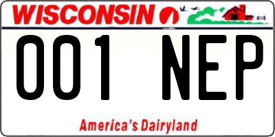 WI license plate 001NEP