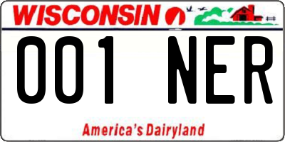 WI license plate 001NER