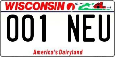 WI license plate 001NEU