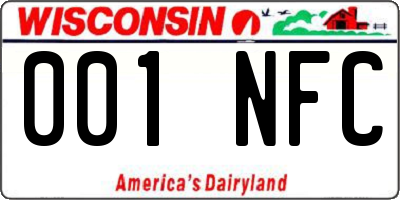 WI license plate 001NFC