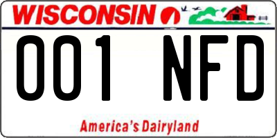 WI license plate 001NFD