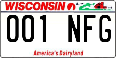 WI license plate 001NFG