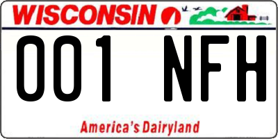 WI license plate 001NFH