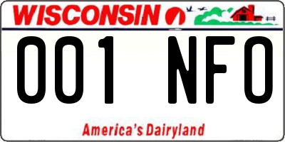 WI license plate 001NFO