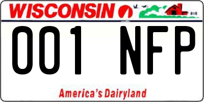 WI license plate 001NFP