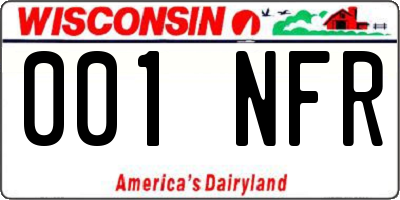 WI license plate 001NFR