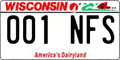 WI license plate 001NFS