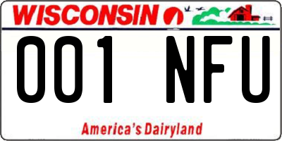 WI license plate 001NFU