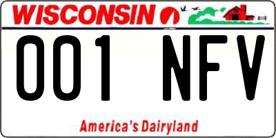 WI license plate 001NFV