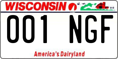 WI license plate 001NGF