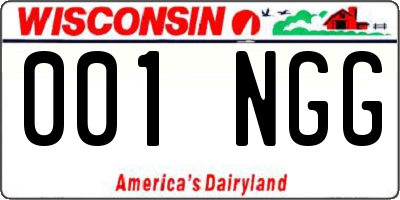 WI license plate 001NGG