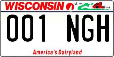 WI license plate 001NGH