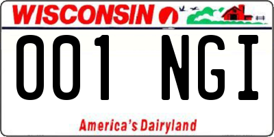 WI license plate 001NGI