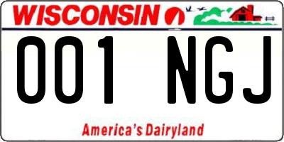WI license plate 001NGJ